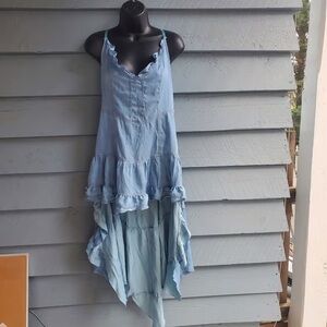 Blue high low sundress